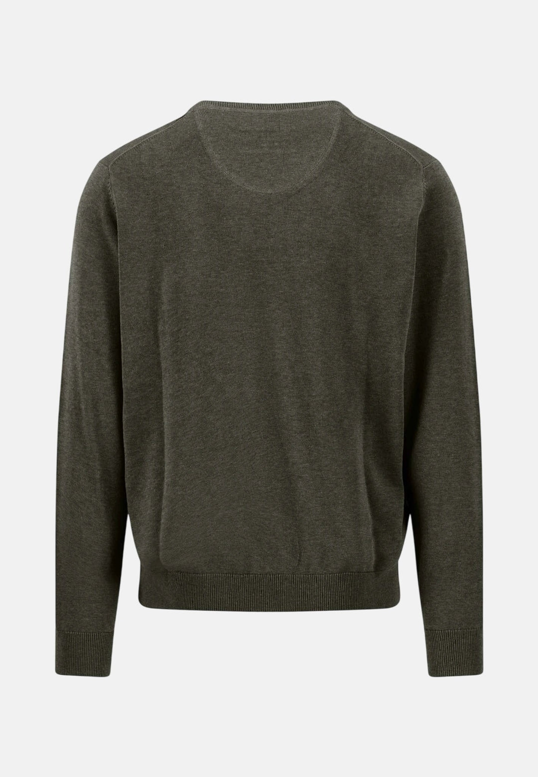 Fynch-Hatton Fine Knit Cotton V-Neck Sweater Cypress 1614211-749-S