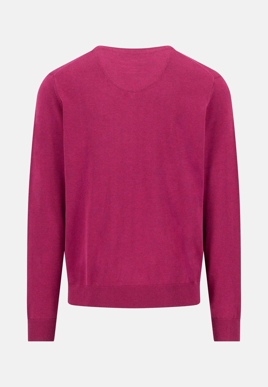 Fynch-Hatton Fine Knit Cotton V-Neck Sweater Grape 1614211-416-M