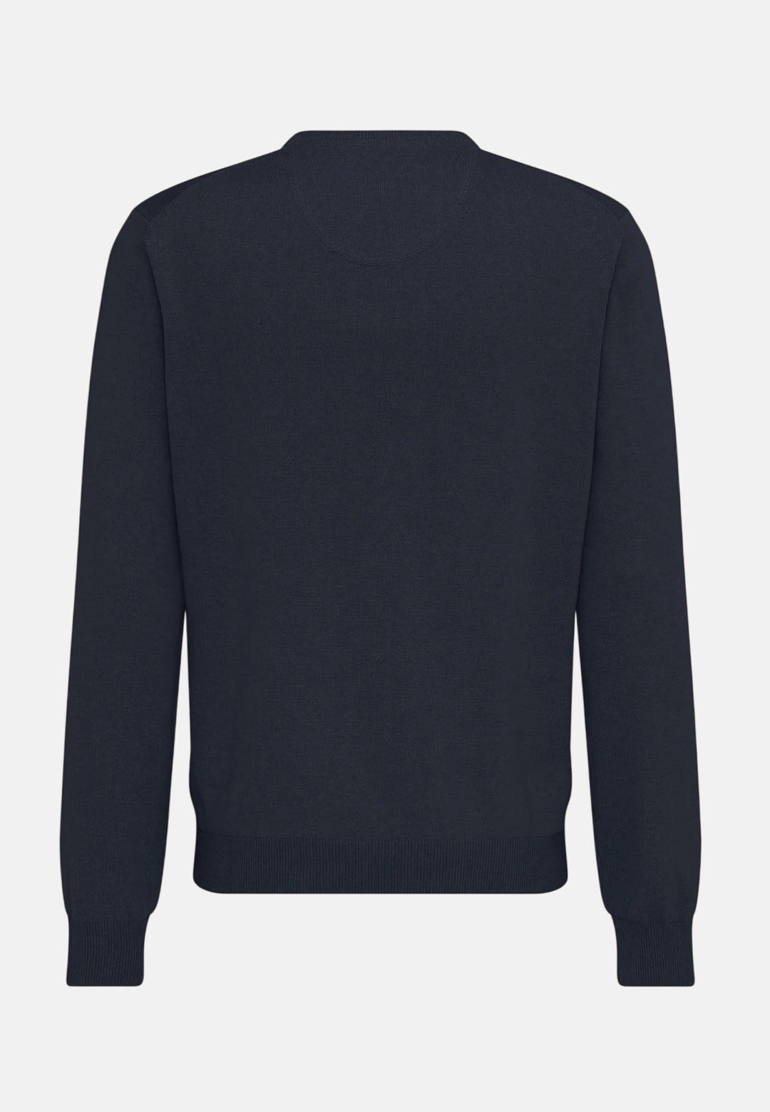 Fynch-Hatton Fine Knit Cotton V-Neck Sweater Navy SFPK211-690-S