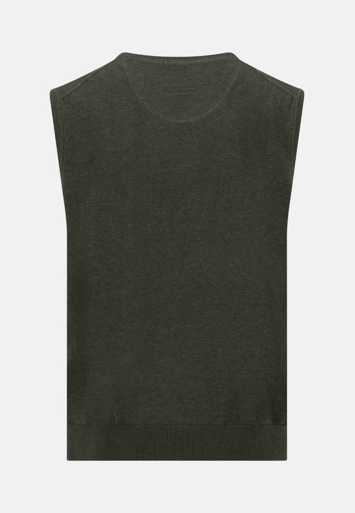 Fynch-Hatton Fine Knit Cotton Vest Cypress 1614214-749-M