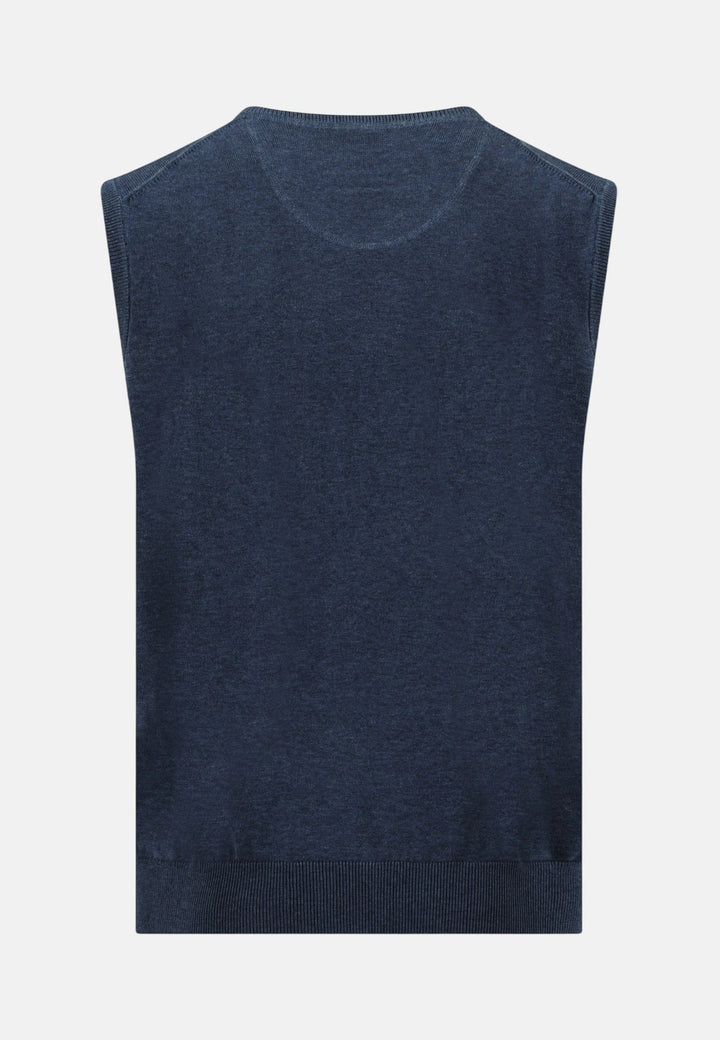 Fynch-Hatton Fine Knit Cotton Vest Ink Blue 1614214-661-S