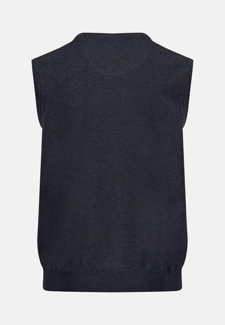 Fynch-Hatton Fine Knit Cotton Vest Navy SFPK214-690-M