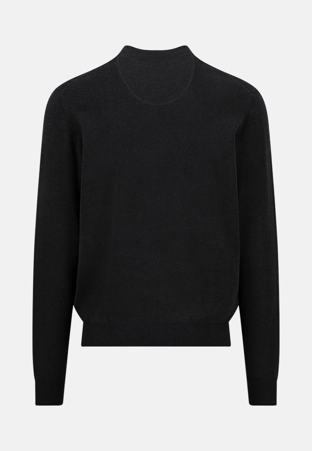 Fynch-Hatton Fine Knit Cotton Zip Cardigan Black SFPK216-999-M