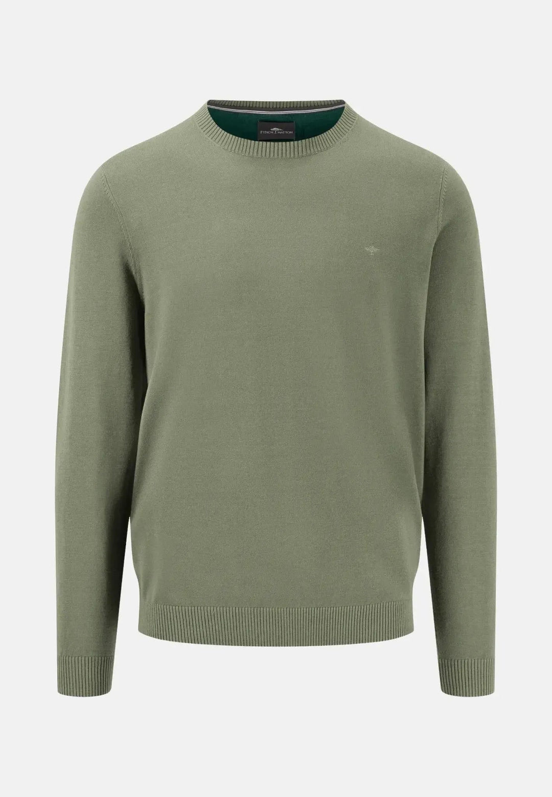 Fynch - Hatton Fine Knit Crewneck Cotton Knit Light Khaki 1414825-718-S