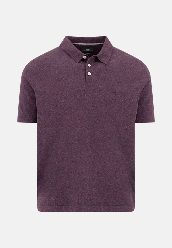Fynch - Hatton Fine Knit Polo Shirt Aubergine 1602229-342-M