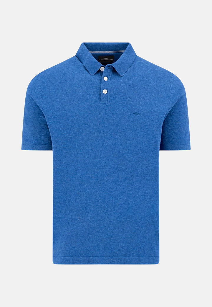 Fynch - Hatton Fine Knit Polo Shirt Harbour Blue 1602229-654-M