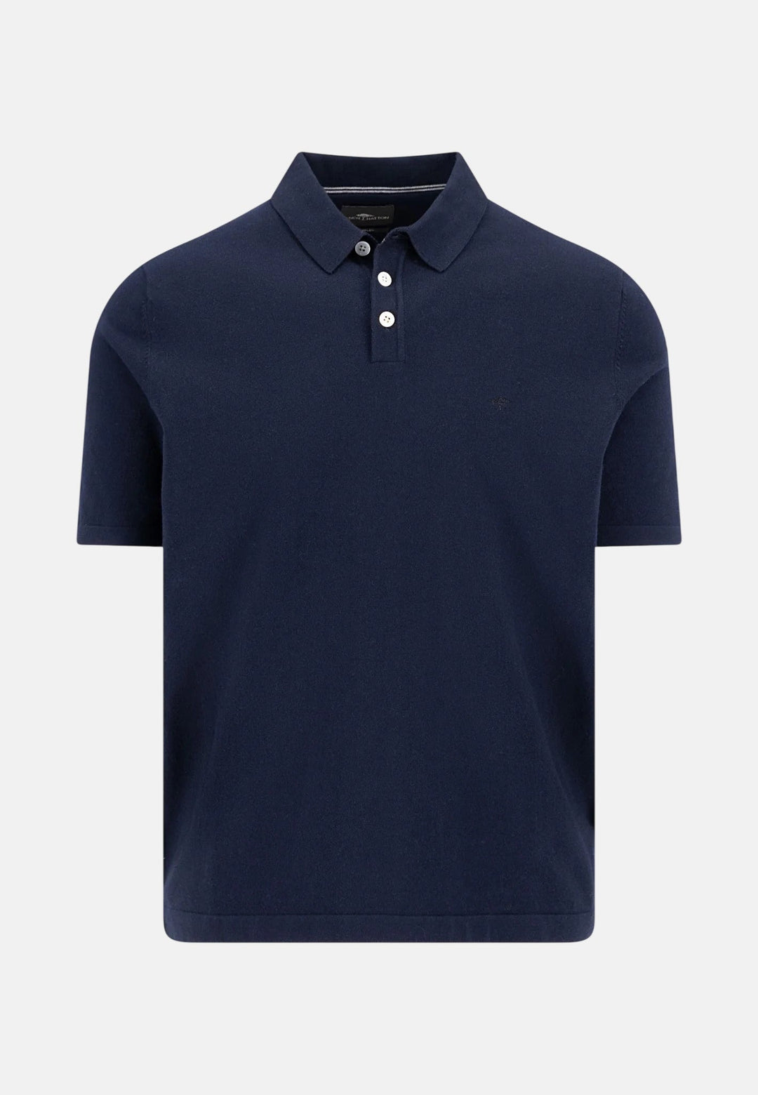 Fynch - Hatton Fine Knit Polo Shirt Navy - 1602229-690-M - fynch - hatton.co.uk