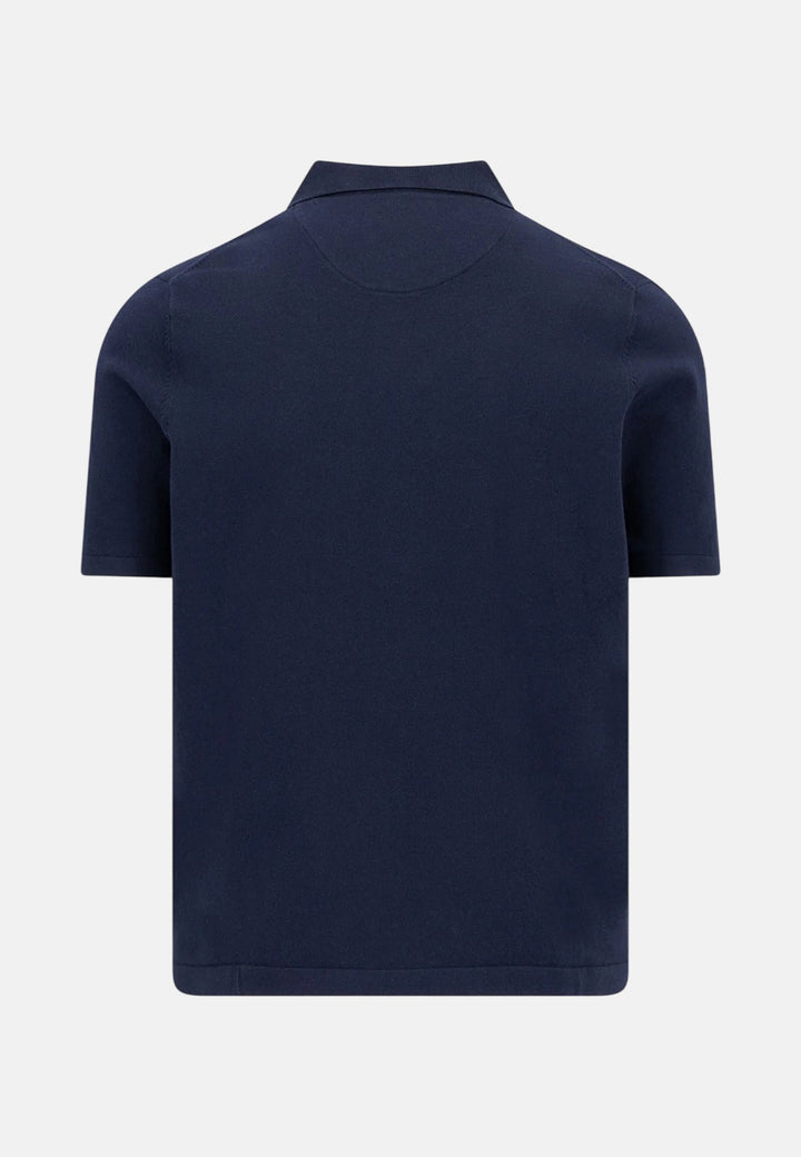 Fynch - Hatton Fine Knit Polo Shirt Navy 1602229-690-M