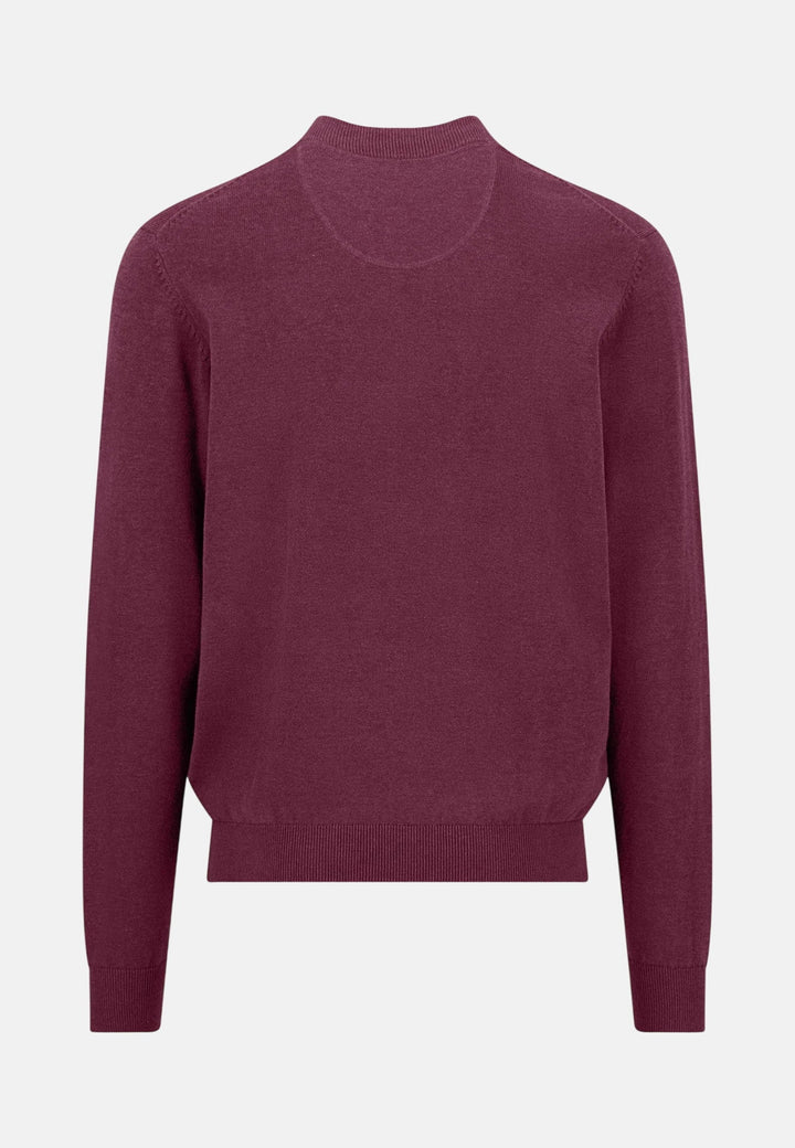 Fynch - Hatton Fine Knit Zipped Cardigan Deep Merlot - 1613216-368-M - fynch - hatton.co.uk