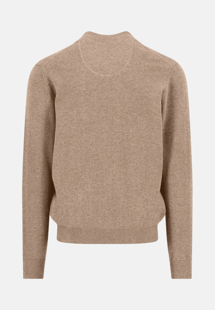 Fynch - Hatton Fine Knit Zipped Cardigan Taupe - 1613216-864-M - fynch - hatton.co.uk