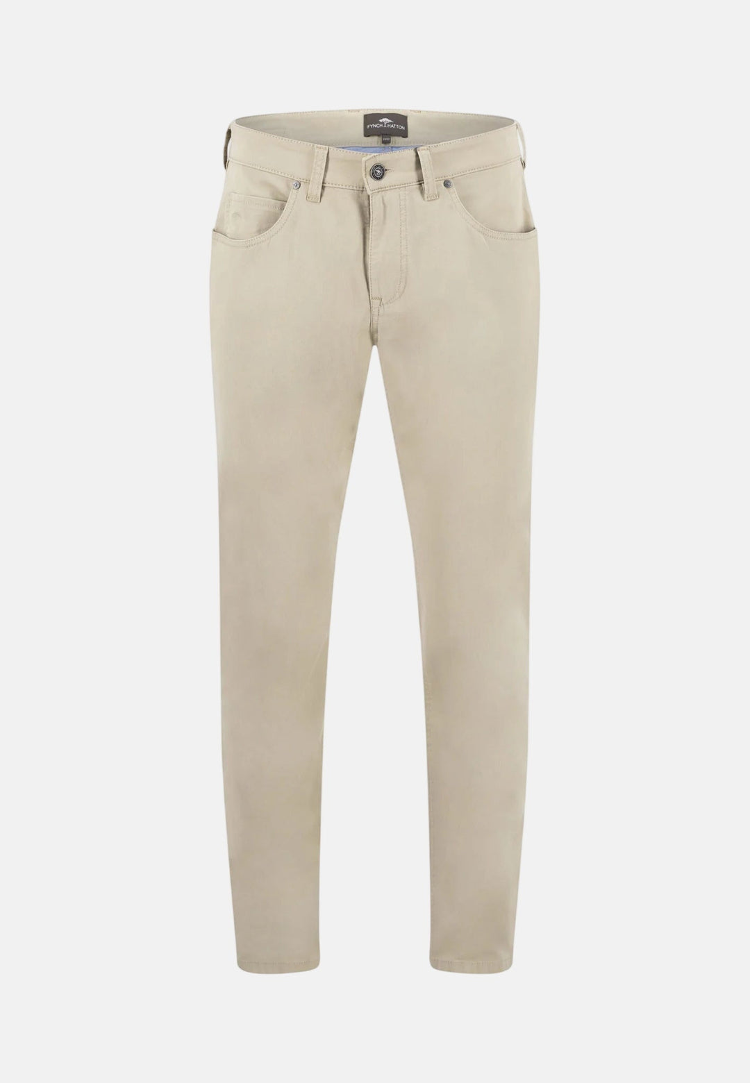 Fynch - Hatton Five Pocket Stretch Cotton Chinos Beige - 16132805-833-32-32 - fynch - hatton.co.uk