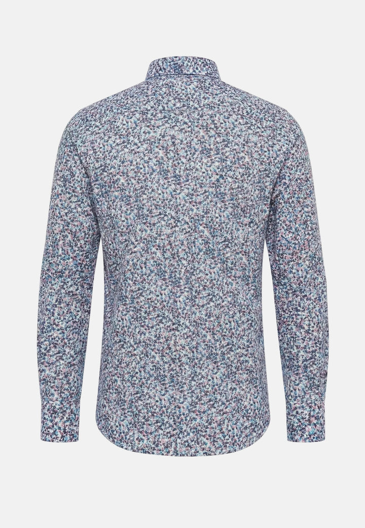 Fynch - Hatton Floral Print Button Down Shirt Aubergine - 16028240-342-M - fynch - hatton.co.uk