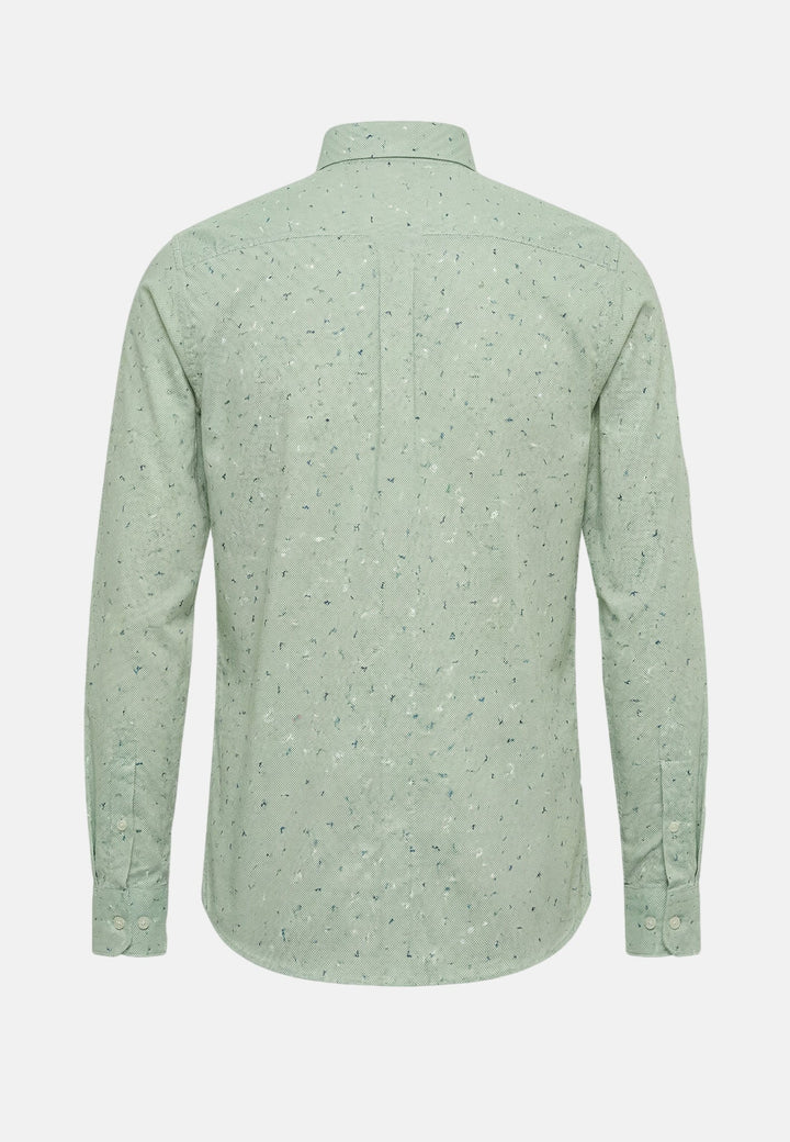 Fynch - Hatton Flower Print Button Down Shirt Avocado - 16028230-740-M - fynch - hatton.co.uk