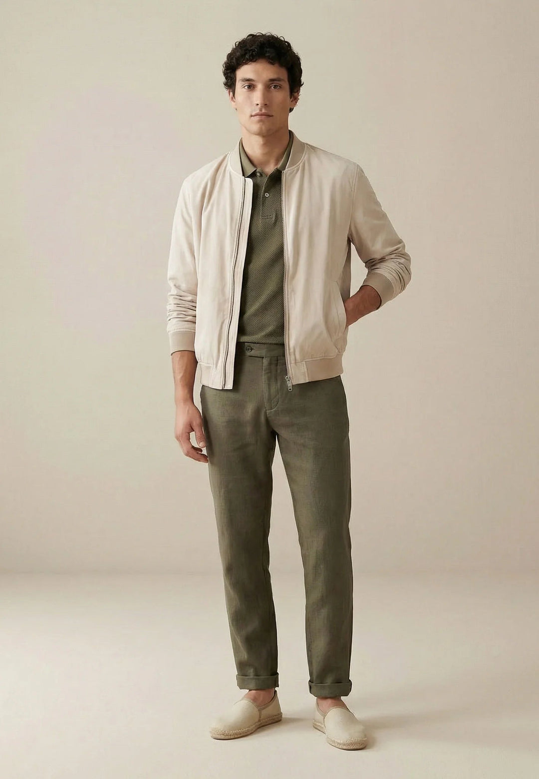 Fynch - Hatton Garment Dyed Cotton Jacket Cement 16032740-828-M