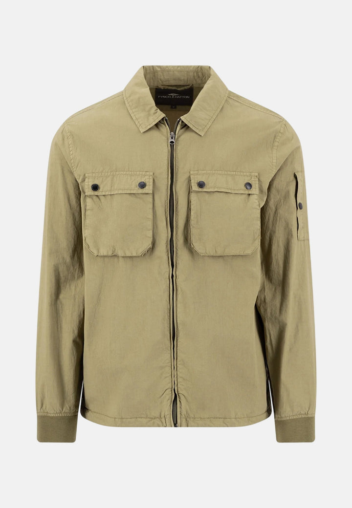 Fynch - Hatton Garment Dyed Overshirt Dark Khaki 16032741-719-M