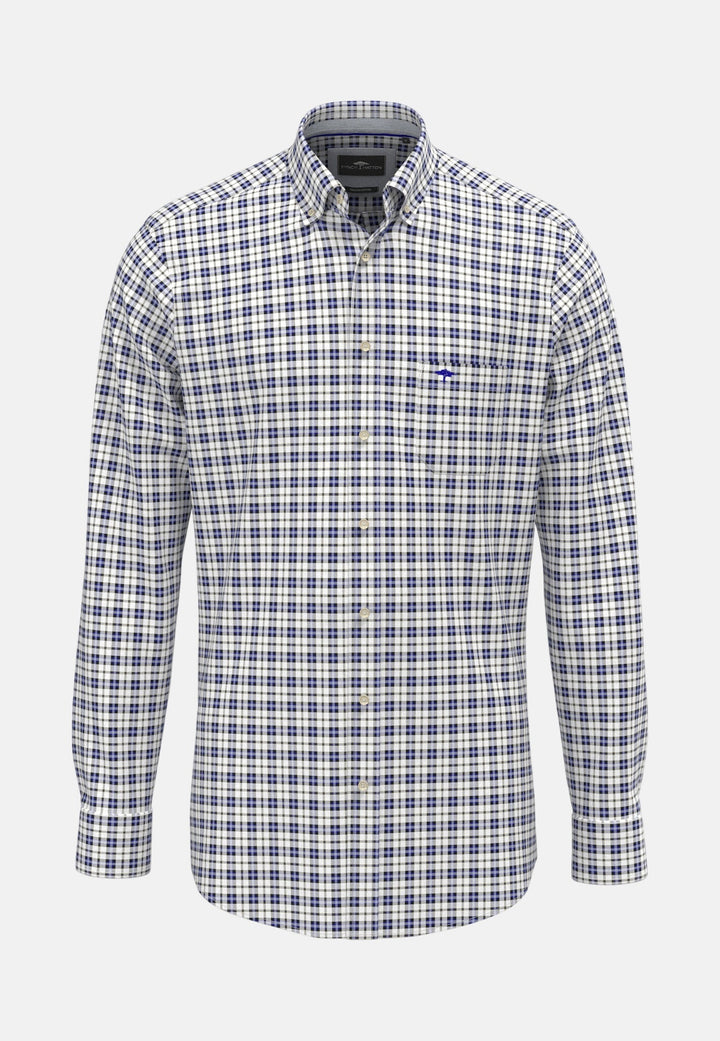 Fynch-Hatton Heritage Oxford Check Button Down Shirt Cobalt 16098770-674-M