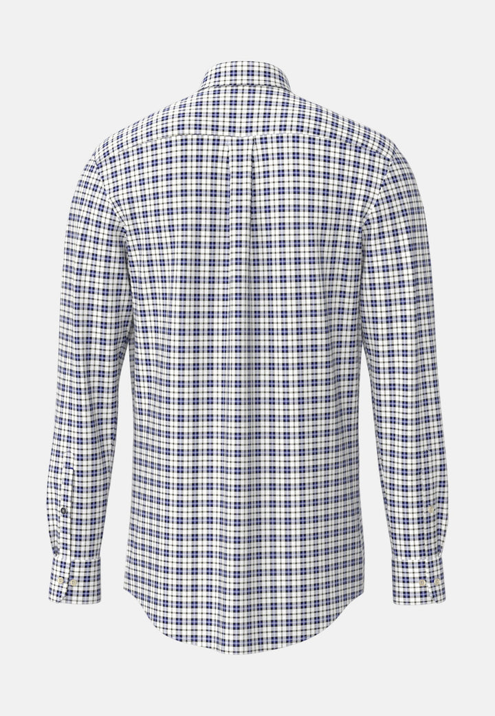Fynch-Hatton Heritage Oxford Check Button Down Shirt Cobalt 16098770-674-M