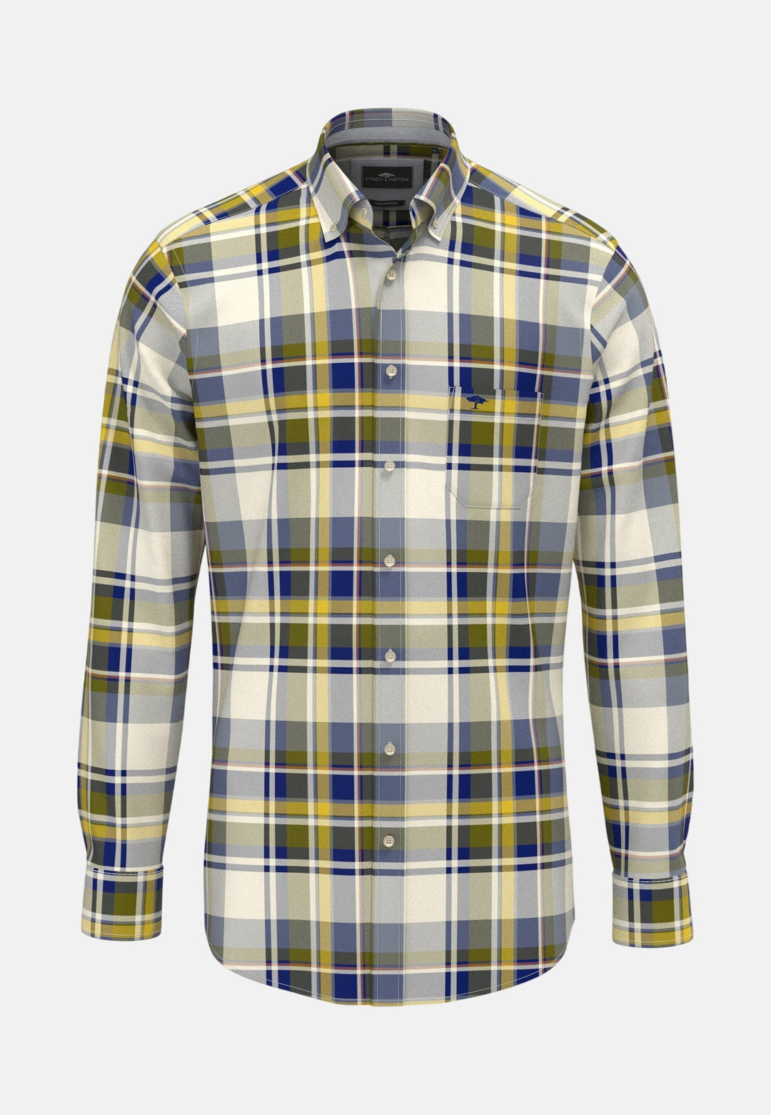 Fynch-Hatton Heritage Oxford Check Button Down Shirt Curry 16098750-116-M