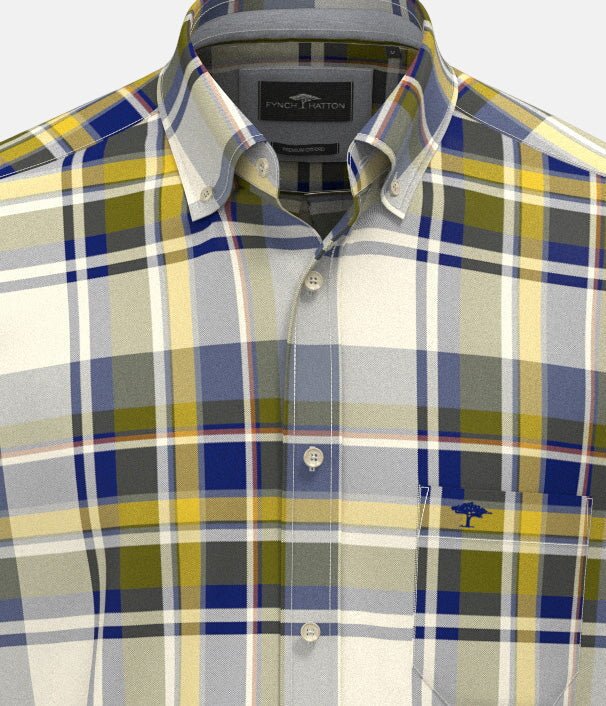 Fynch-Hatton Heritage Oxford Check Button Down Shirt Curry 16098750-116-M