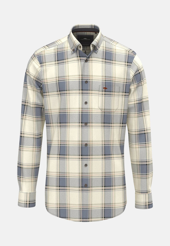 Fynch-Hatton Herringbone Check Button Down Shirt Air Blue 16098690-660-M
