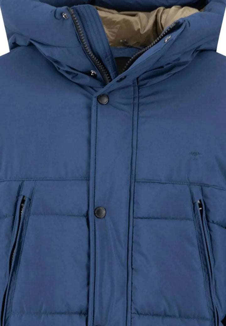 Fynch - Hatton Hooded Full Length Puffer Coat Misty Blue - 15102625-638-S - fynch - hatton.co.uk