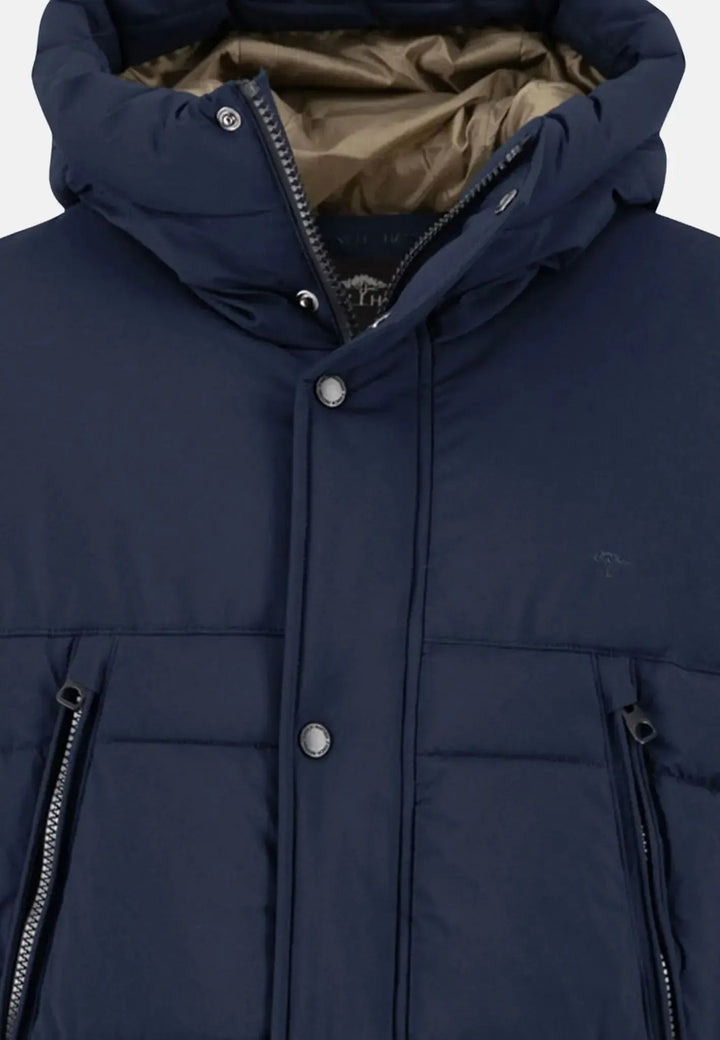 Fynch - Hatton Hooded Full Length Puffer Coat Navy - 15102625-688-S - fynch - hatton.co.uk
