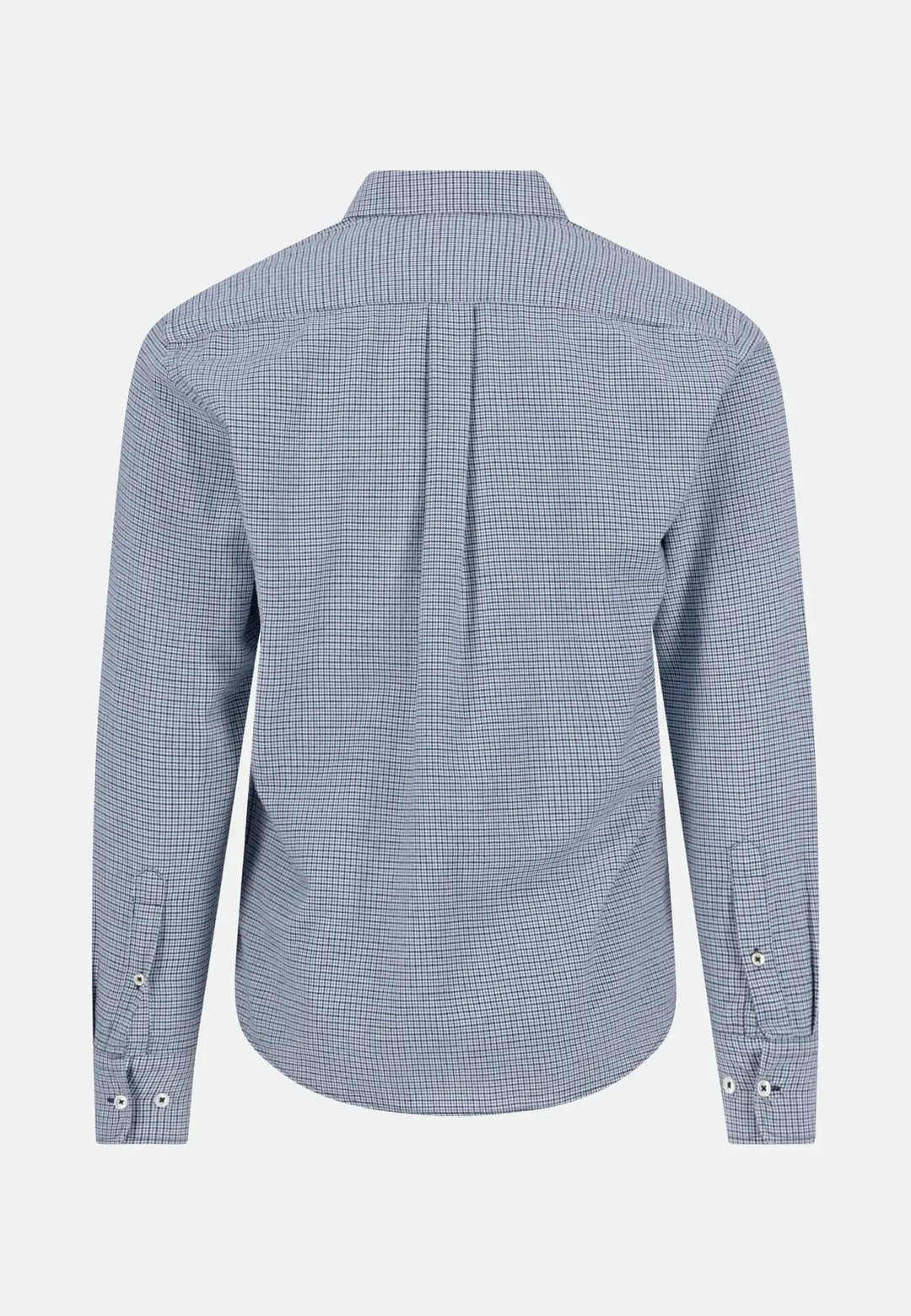 Fynch - Hatton Houndstooth Check Button Down Shirt Navy 15115790-685-S