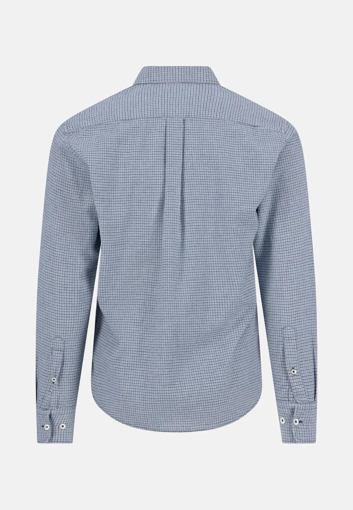 Fynch - Hatton Houndstooth Check Button Down Shirt Navy 15115790-685-S