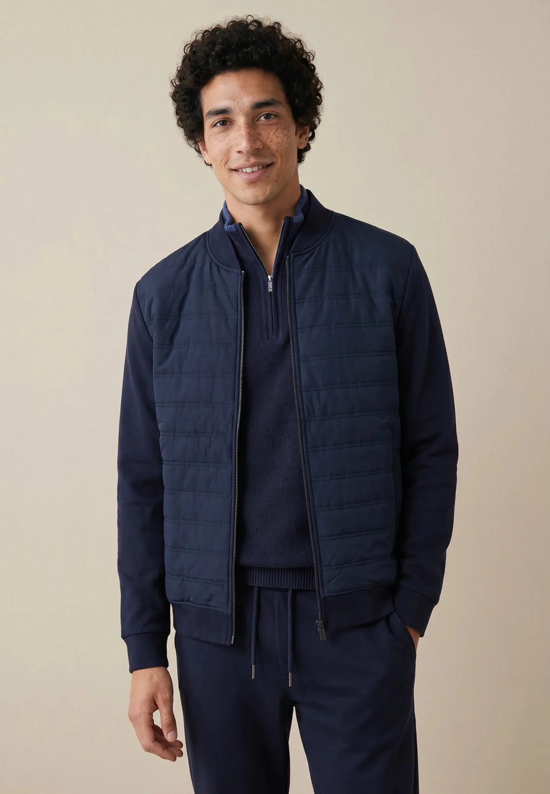 Fynch-Hatton Hybrid College Jacket Navy 10001361-685-M