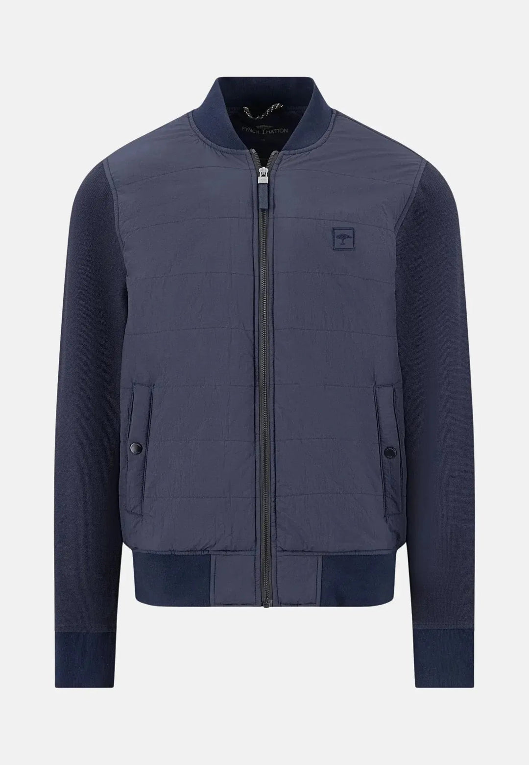 Fynch - Hatton - Hybrid Quilted Bomber Jacket Navy - 15121400-685-M - uk