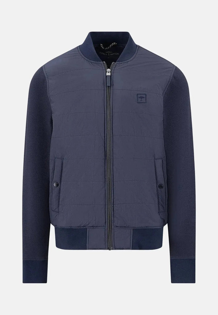 Fynch - Hatton Hybrid Quilted Bomber Jacket Navy - 15121400-685-M - fynch - hatton.co.uk