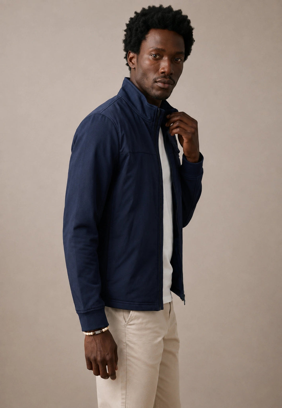 Fynch-Hatton Hybrid Stand Collar Jacket Navy 16071403-685-M