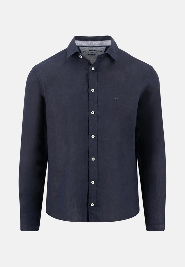Fynch - Hatton Kent Collar Pure Linen Shirt Navy 16136003-685-M