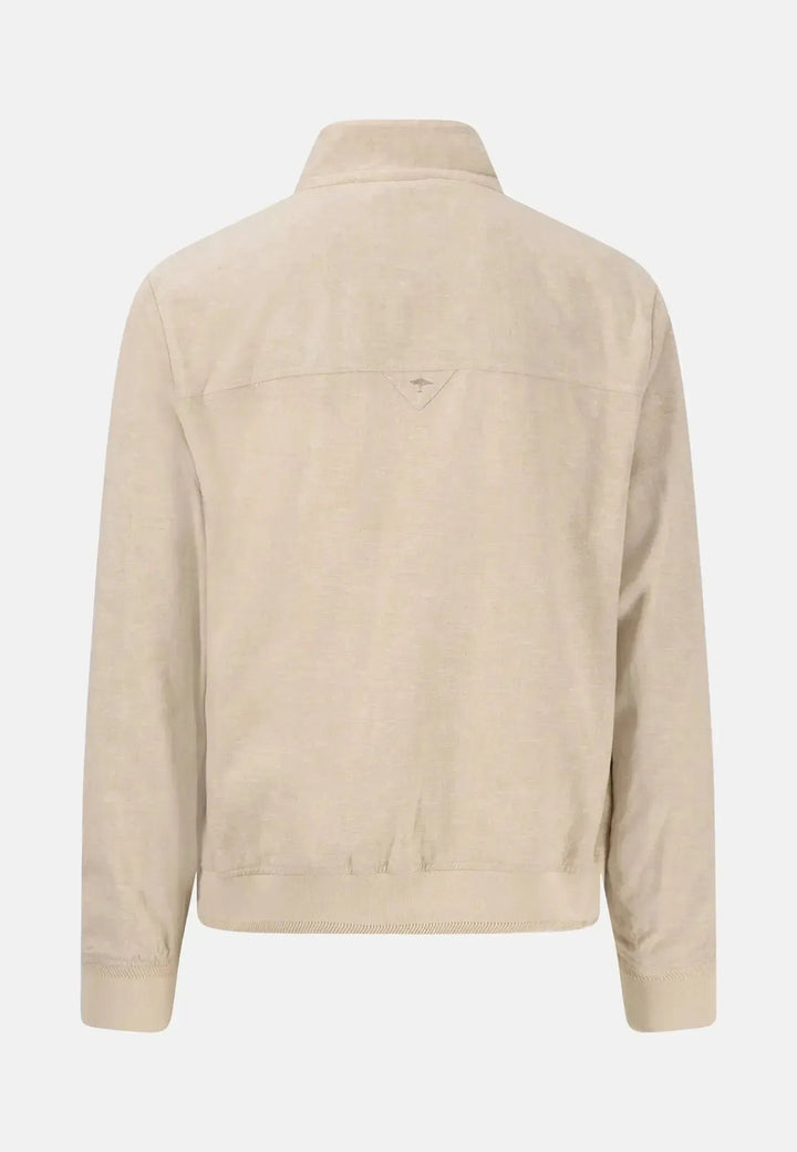 Linen Blend Harrington Jacket Stone – FYNCH-HATTON, image 2 of 2