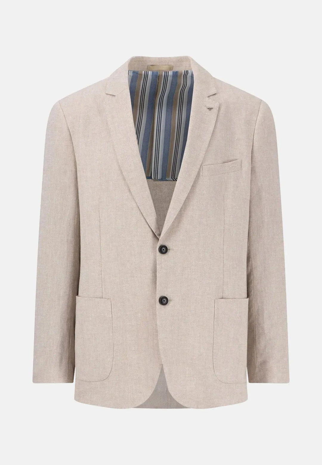 Linen Blend Herringbone Blazer Beige – FYNCH-HATTON, image 1 of 2