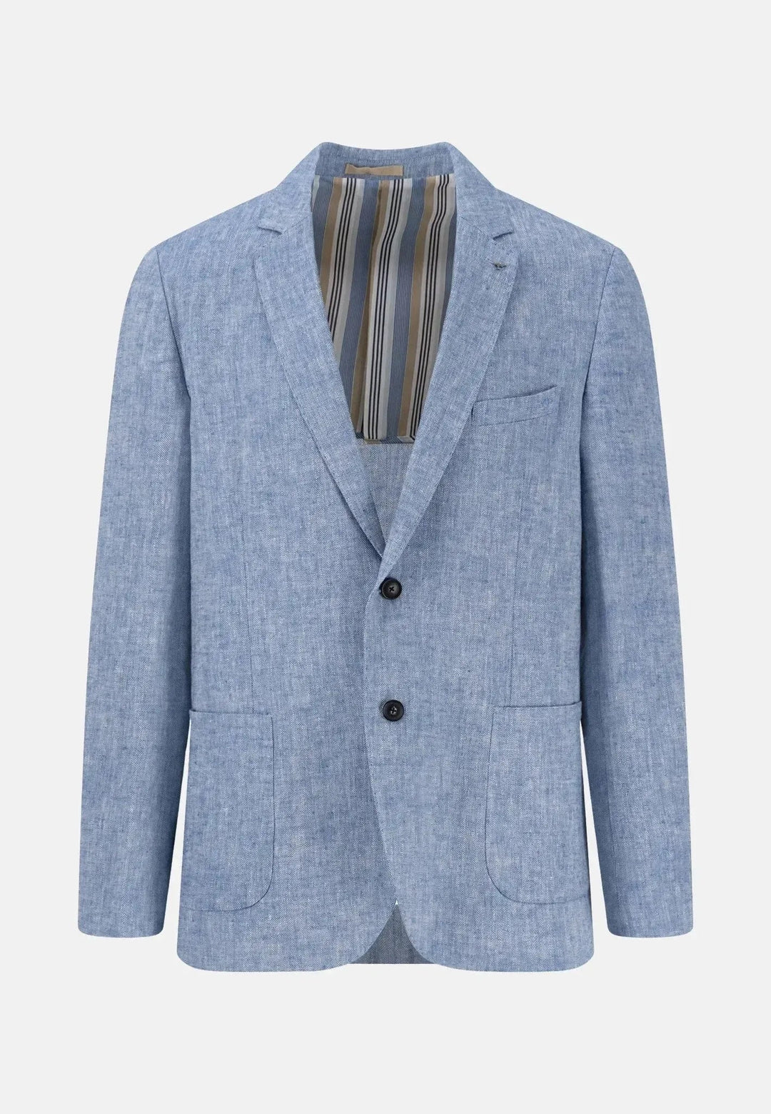 Fynch - Hatton Linen Blend Herringbone Blazer Summer Breeze - 15032415-607-S - fynch - hatton.co.uk