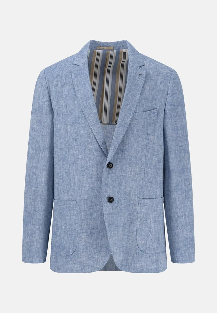 Fynch - Hatton Linen Blend Herringbone Blazer Summer Breeze - 15032415-607-S - fynch - hatton.co.uk