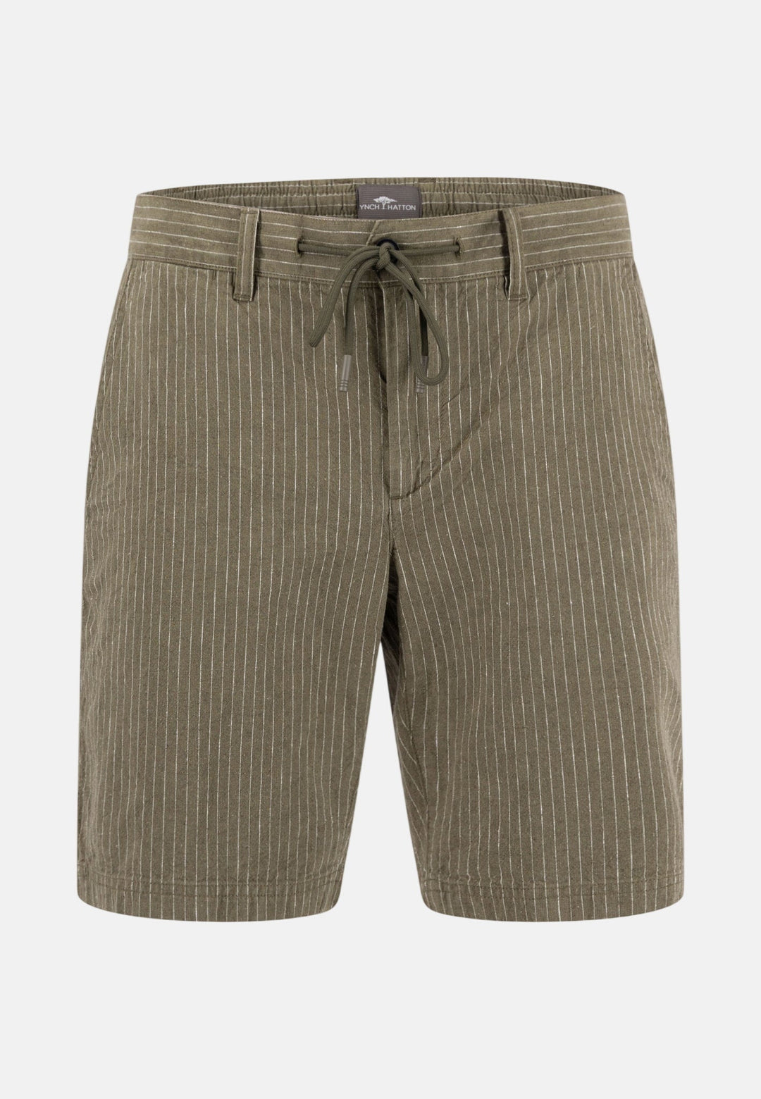 Fynch - Hatton Linen Blend Pinstripe Bermuda Shorts Dark Khaki 16042114-719-M