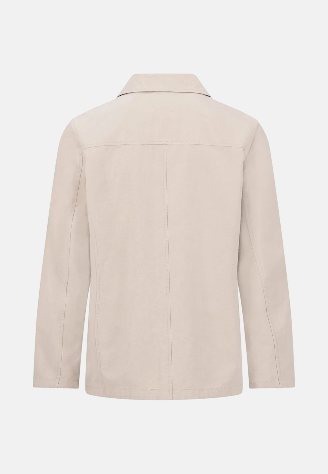 Fynch - Hatton Linen Blend Twill Worker Jacket Overshirt Stone 16032130-834-M