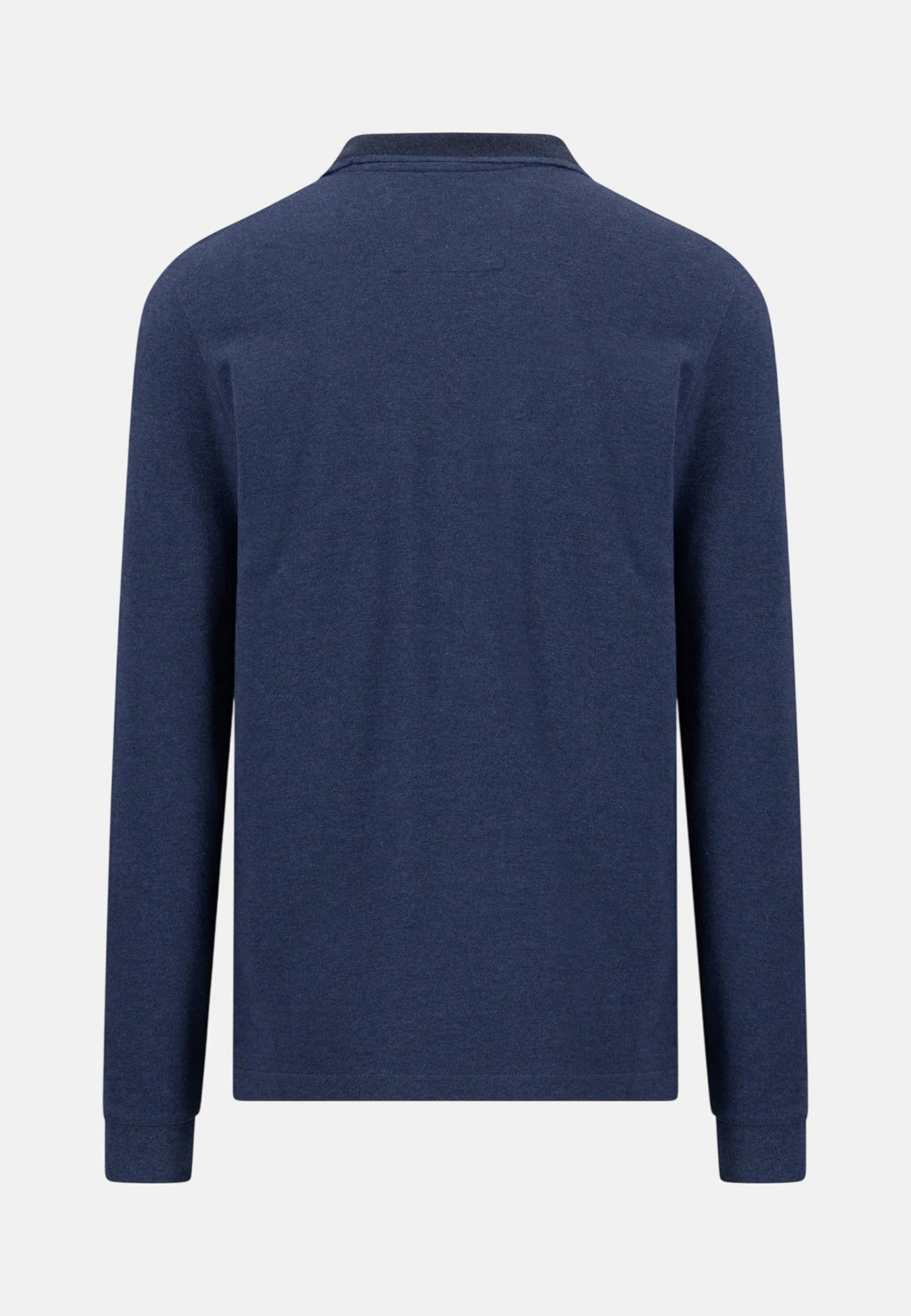 Fynch-Hatton Melange Cotton Long Sleeve Polo Shirt Night 16141712-680-S
