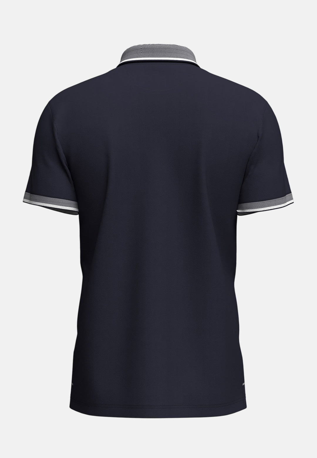Fynch - Hatton Mercerised Jacquard Collar Polo Shirt Navy 16041909-685-M
