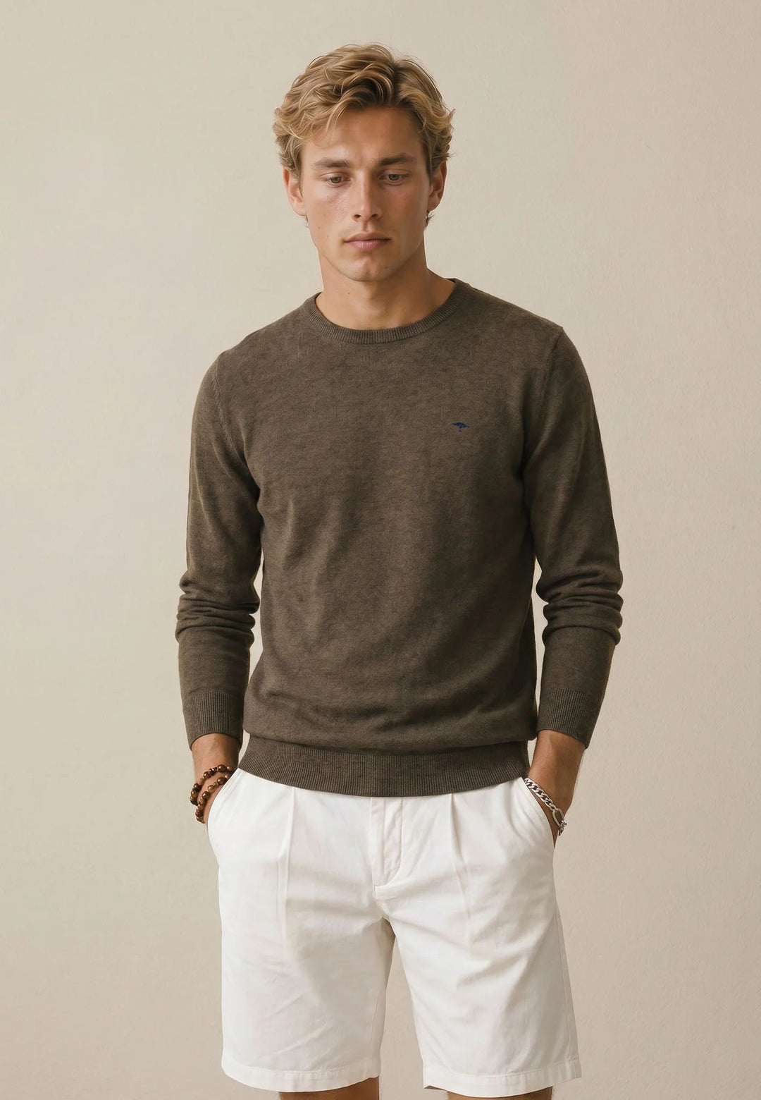 Fynch-Hatton Merino Cashmere Crewneck Knit Soil 1000800-866-M