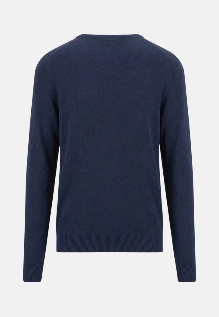 Fynch-Hatton Merino Cashmere V-Neck Knit Ink Blue 1000801-661-M