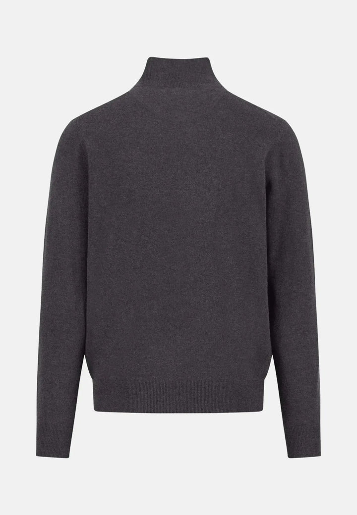 Fynch - Hatton Merino Wool Cashmere 1/4 Zip Knit Charcoal 1514802-998-S