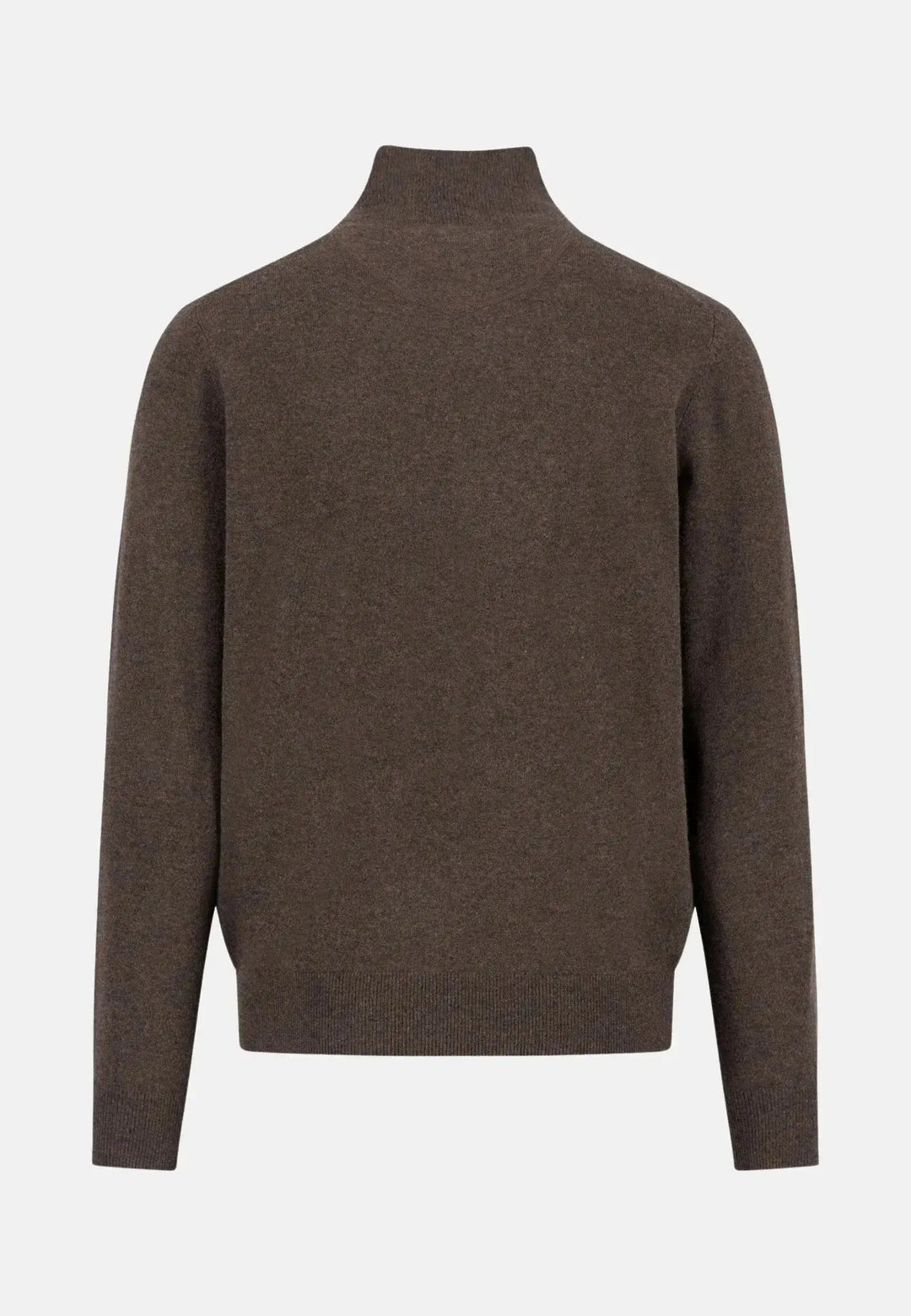 Fynch - Hatton Merino Wool Cashmere 1/4 Zip Knit Dark Chocolate 1514802-861-S