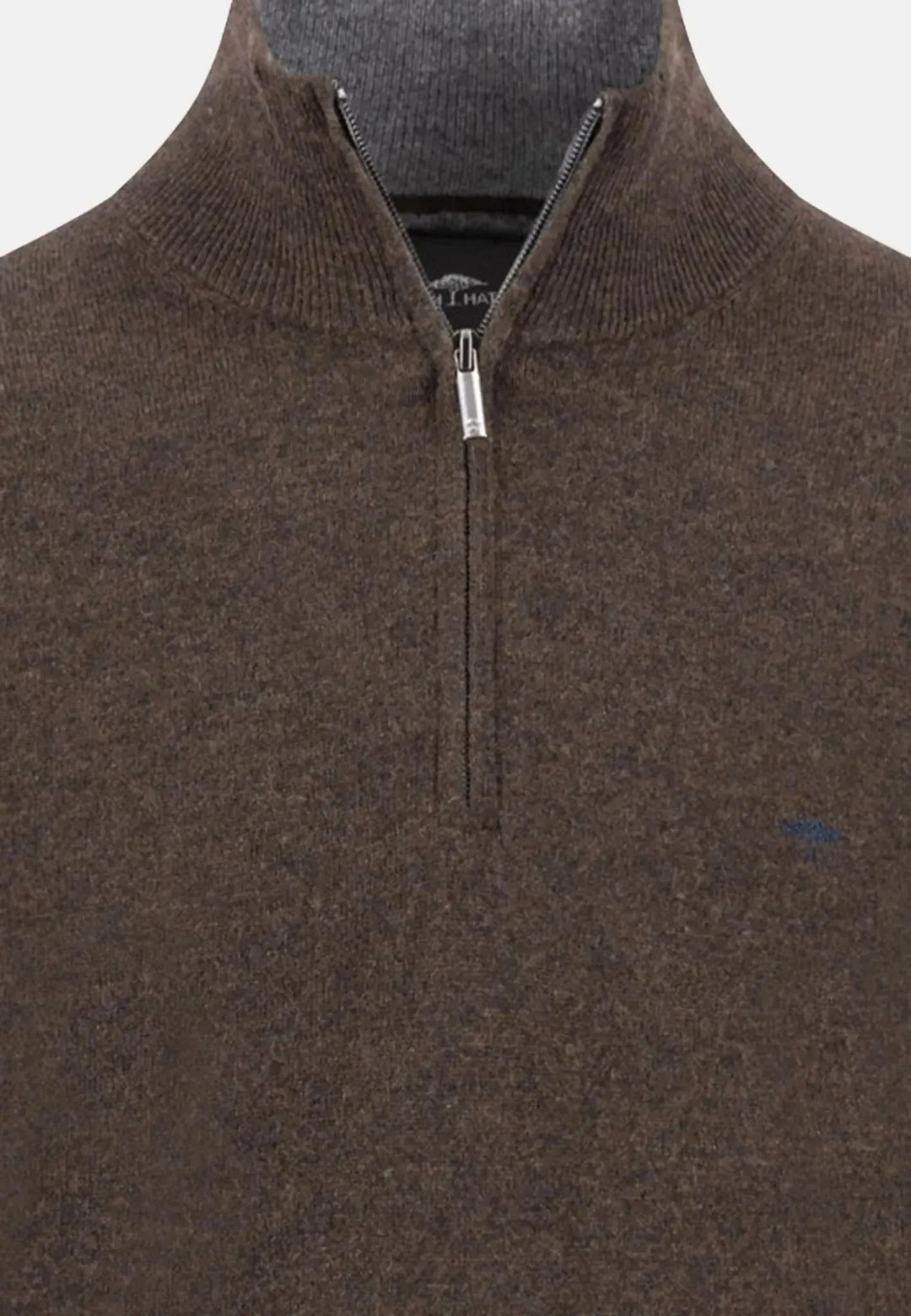 Fynch - Hatton Merino Wool Cashmere 1/4 Zip Knit Dark Chocolate 1514802-861-S