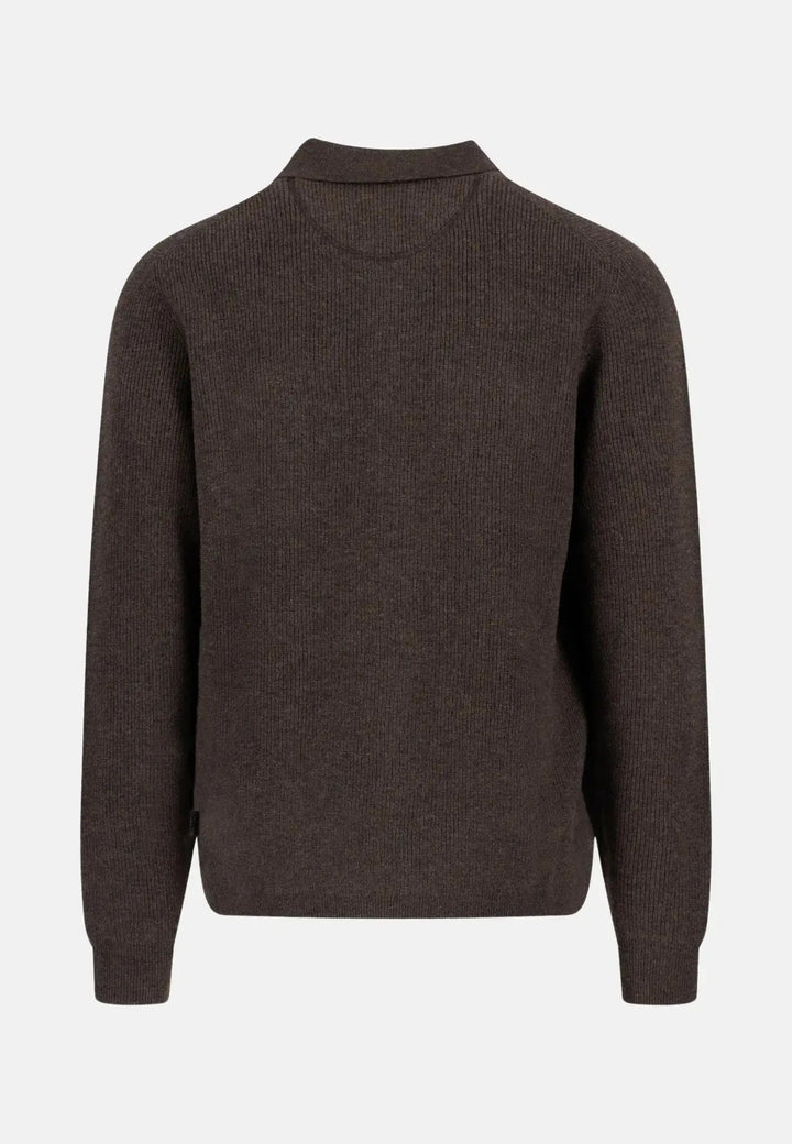 Fynch - Hatton Merino Wool Cashmere Buttoned Cardigan Dark Chocolate - 1510807-861-S - fynch - hatton.co.uk