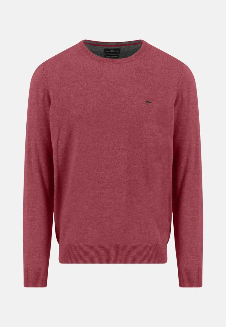 Fynch - Hatton Merino Wool Cashmere Crewneck Knit Berry 1514800-415-S