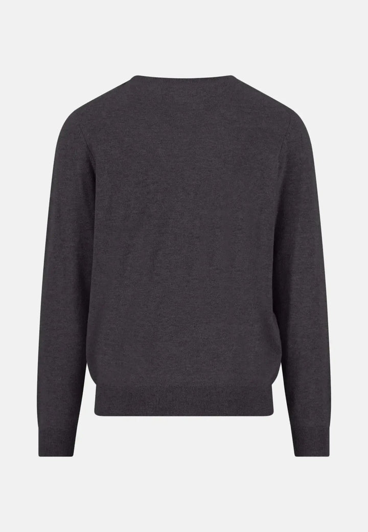 Fynch - Hatton - Merino Wool Cashmere Crewneck Knit Charcoal - 1514800-998-S