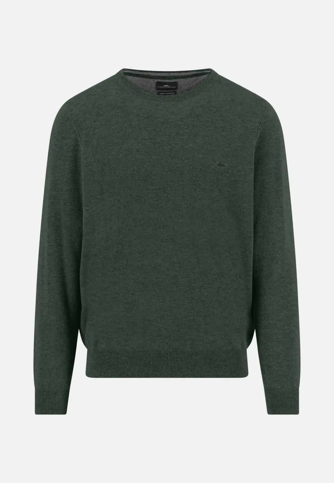 Fynch - Hatton - Merino Wool Cashmere Crewneck Knit Dark Ivy - 1514800-737-S